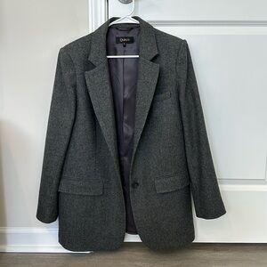 Quince Italian Wool Oversized Blazer | Size small | Gray Herringbone
